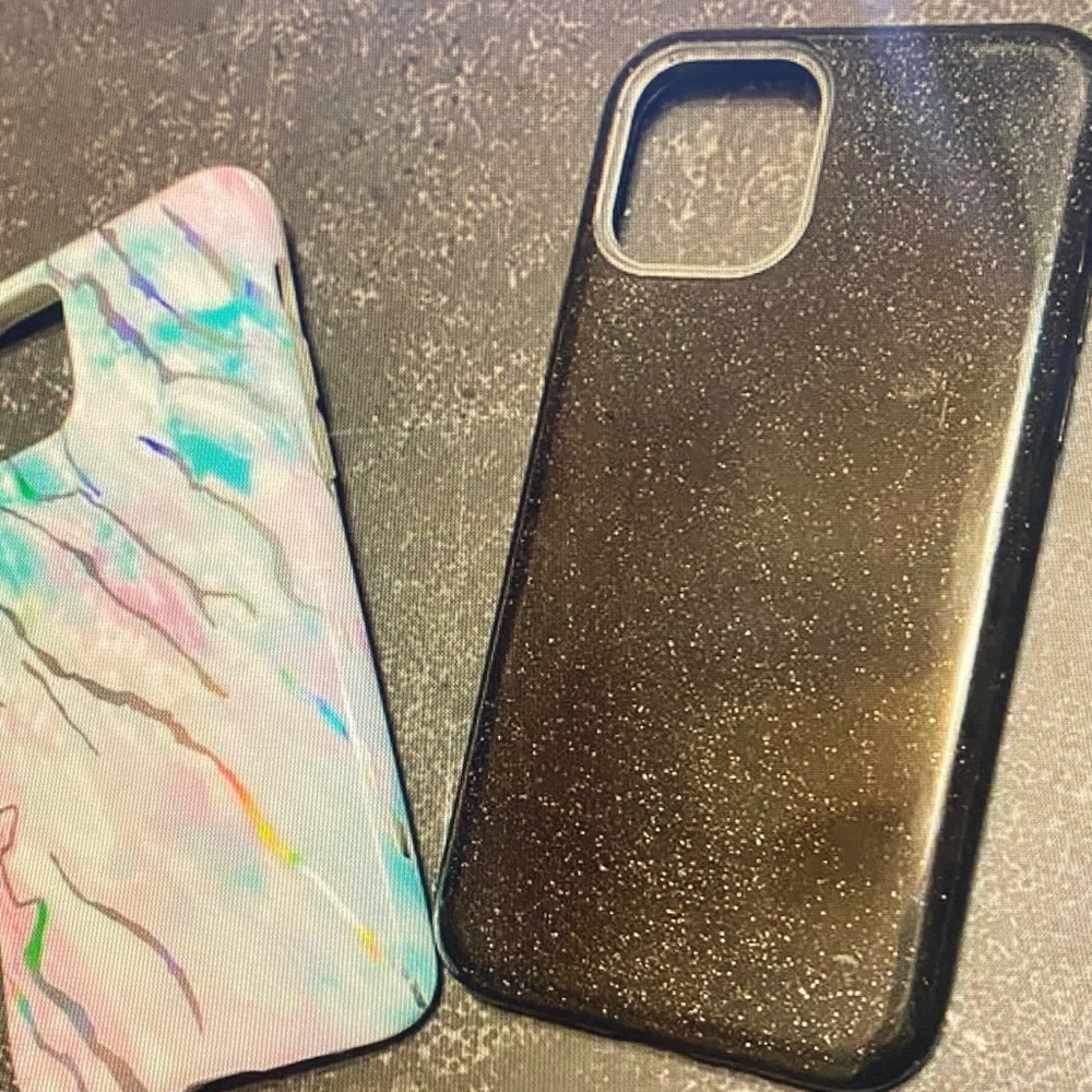 Multicolor and Black Glitter Phone Cases